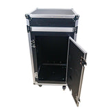 18U Vertical Rack Mount Flight Case with 10U Top for Mixer Combo Amp Rack with Caster Wheels