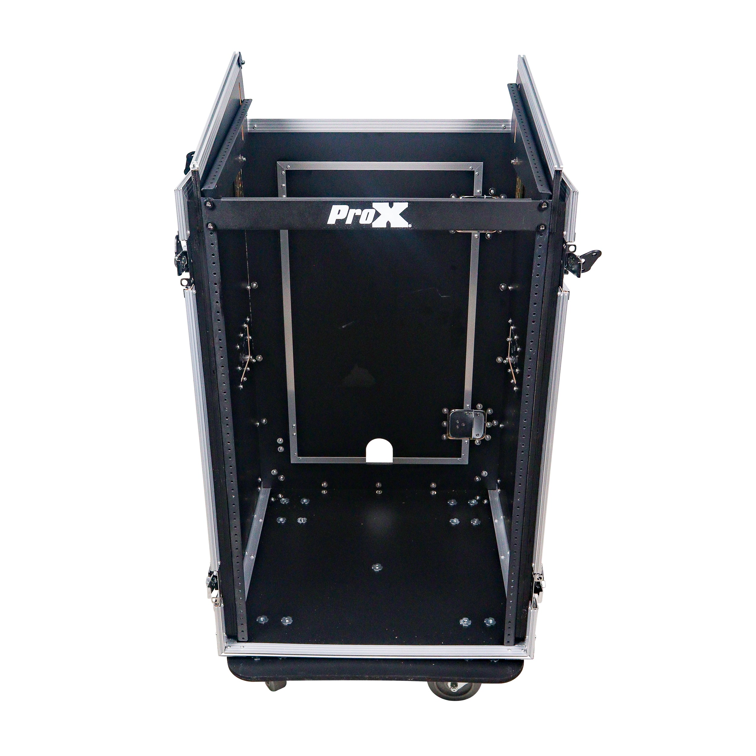 18U Vertical Rack Mount Flight Case with 10U Top for Mixer Combo Amp Rack with Caster Wheels