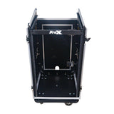 18U Vertical Rack Mount Flight Case with 10U Top for Mixer Combo Amp Rack with Caster Wheels