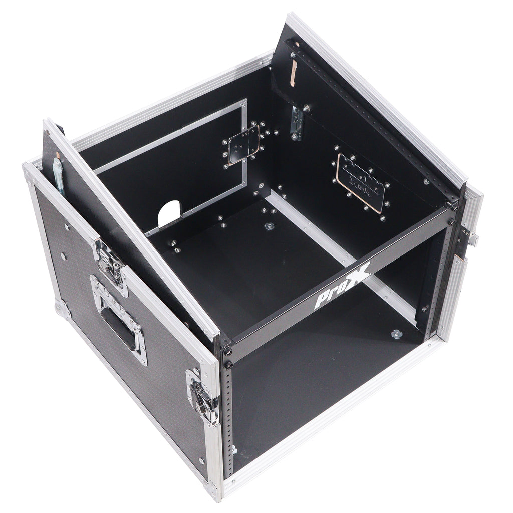 6U Vertical Rack Mount Flight Case with 10U Top for Mixer Combo Amp Rack