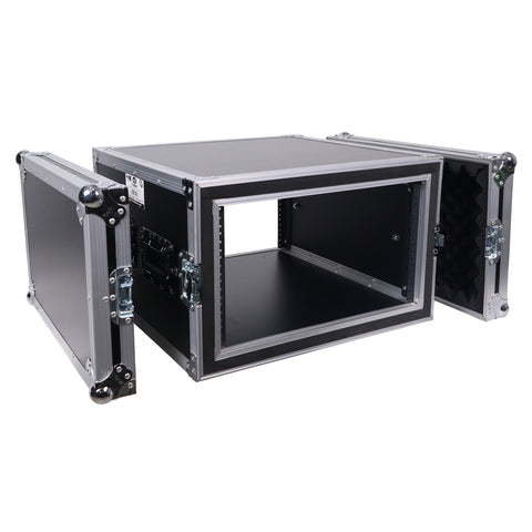 ATA Style 6U Rack Space Shockproof Amp Rack Mount Case 20 in. Depth with recessed handles