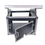 8U Vertical Rack Mount Flight Case with 10U Top for Mixer Combo Amp Rack with Laptop Shelf
