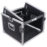 8U Vertical Rack Mount Flight Case with 10U Top for Mixer Combo Amp Rack