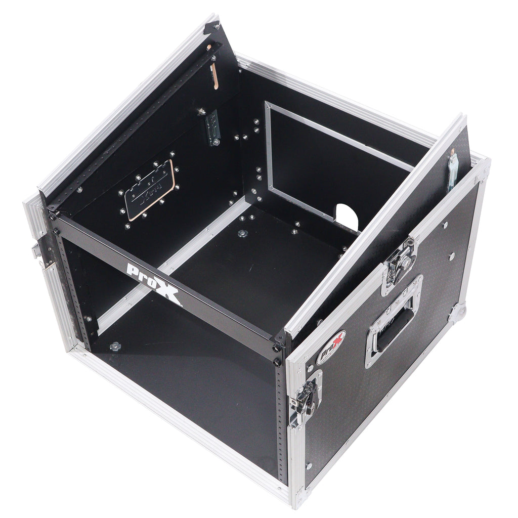 8U Vertical Rack Mount Flight Case with 10U Top for Mixer Combo Amp Rack