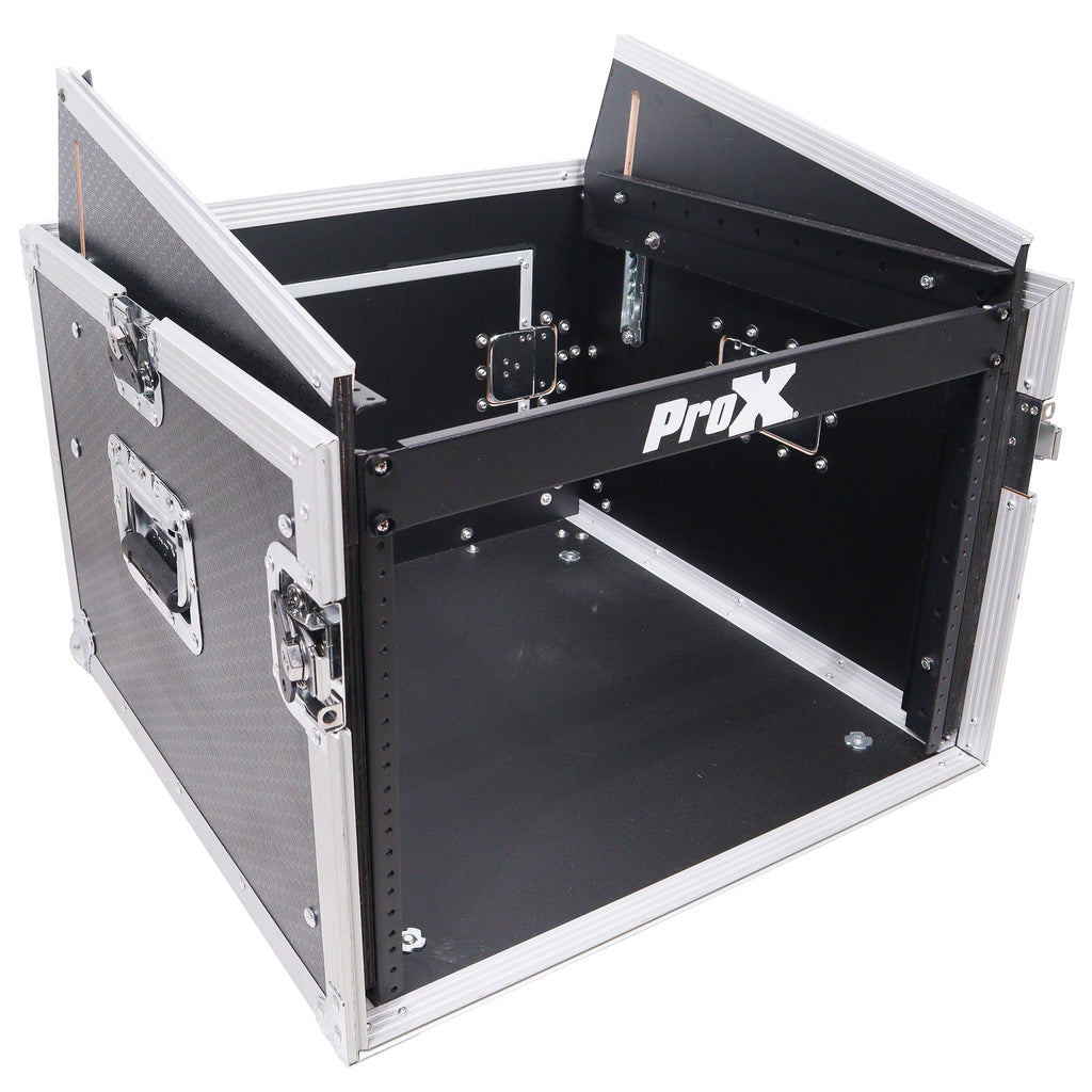 8U Vertical Rack Mount Flight Case with 10U Top for Mixer Combo Amp Rack