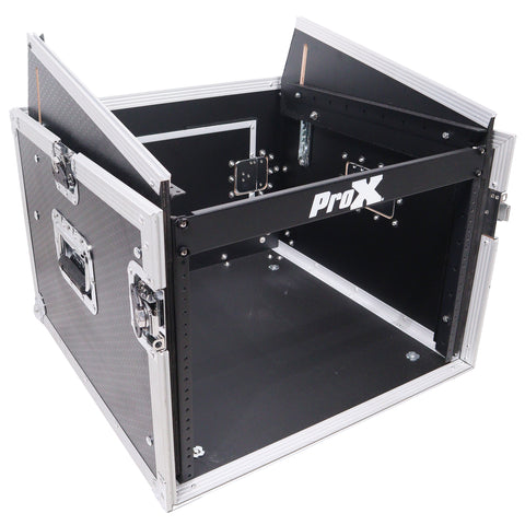 8U Vertical Rack Mount Flight Case with 10U Top for Mixer Combo Amp Rack