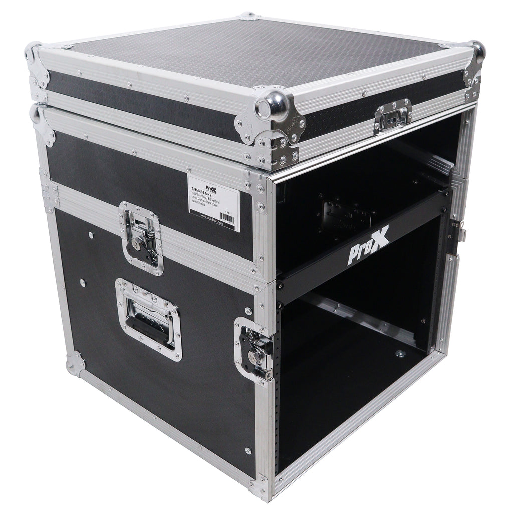 8U Vertical Rack Mount Flight Case with 10U Top for Mixer Combo Amp Rack