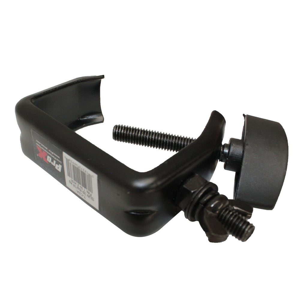 Light Duty Aluminum C Style M10 Clamp with Flat Thumbscrew for 2" Truss Tube Capacity 45 lbs Black Finish