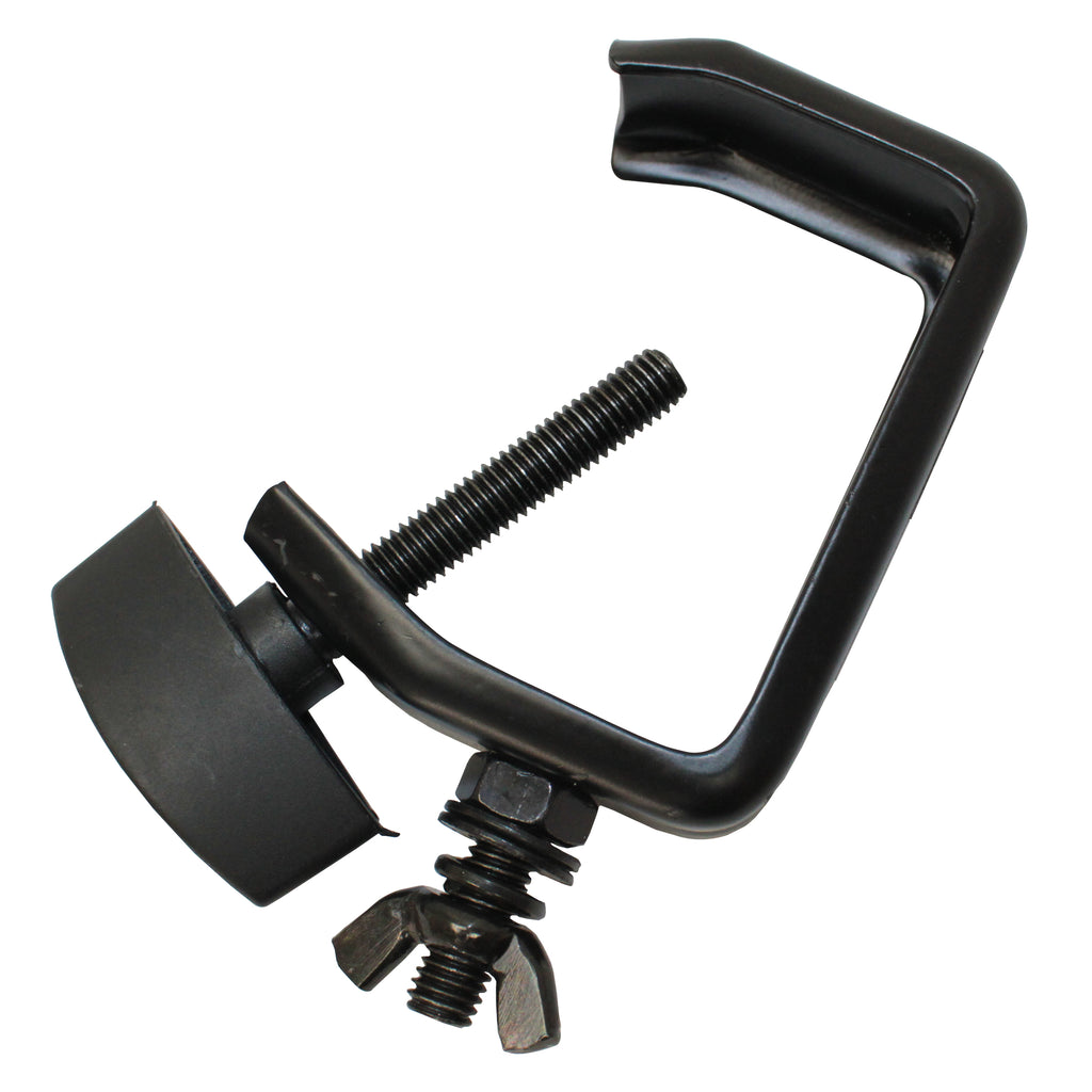 Light Duty Aluminum C Style M10 Clamp with Flat Thumbscrew for 2" Truss Tube Capacity 45 lbs Black Finish