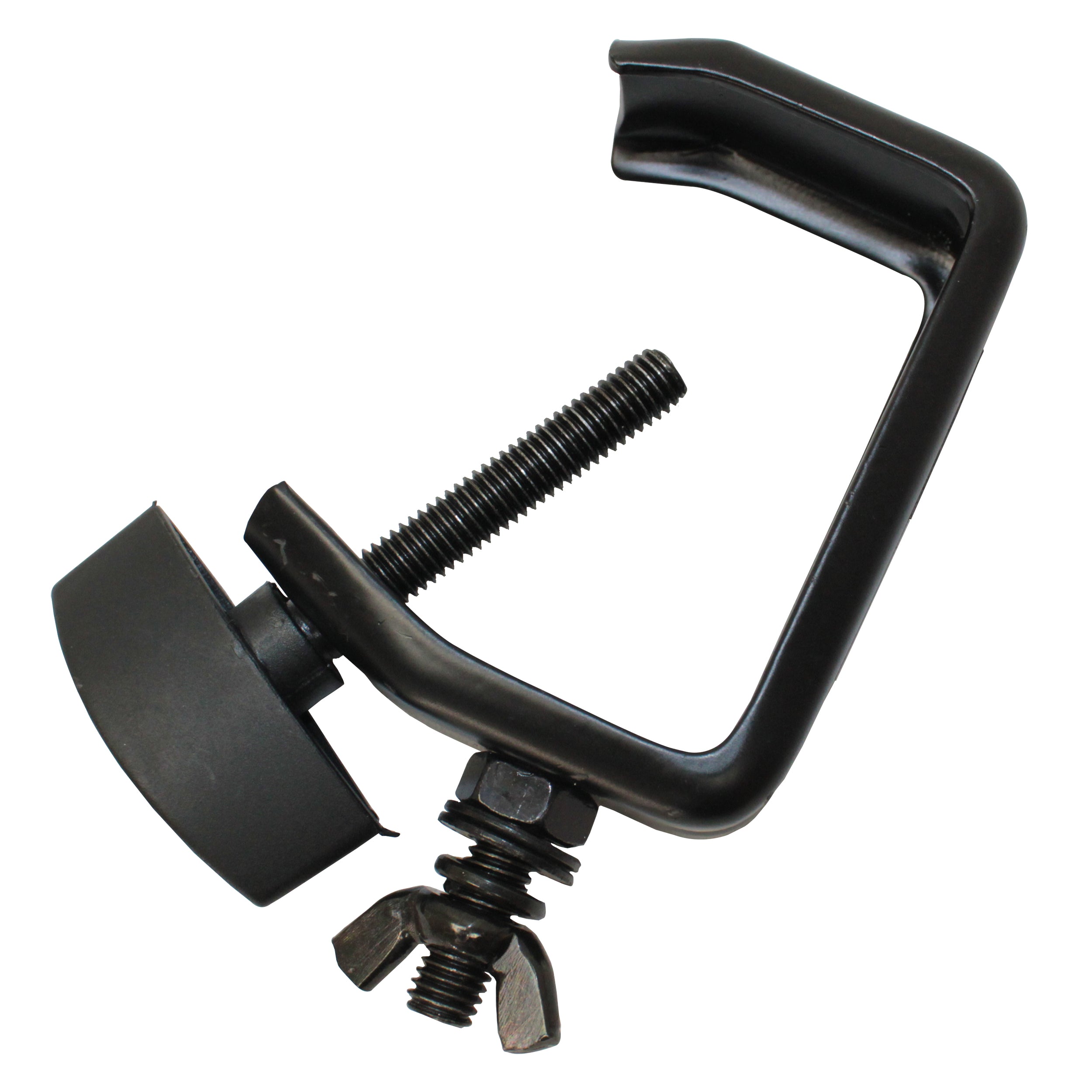 Light Duty Aluminum C Style M10 Clamp with Flat Thumbscrew for 2" Truss Tube Capacity 45 lbs Black Finish