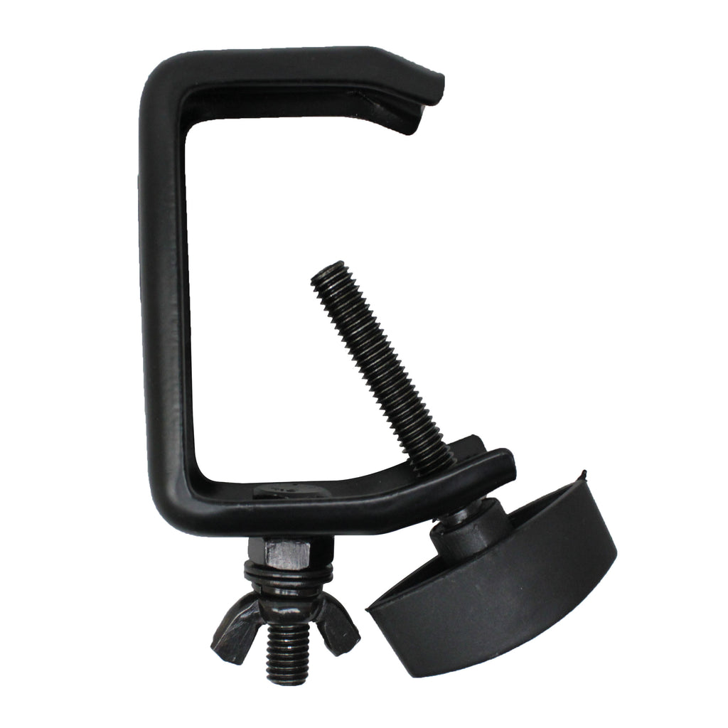 Light Duty Aluminum C Style M10 Clamp with Flat Thumbscrew for 2" Truss Tube Capacity 45 lbs Black Finish
