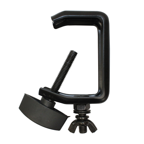 Light Duty Aluminum C Style M10 Clamp with Flat Thumbscrew for 2" Truss Tube Capacity 45 lbs Black Finish