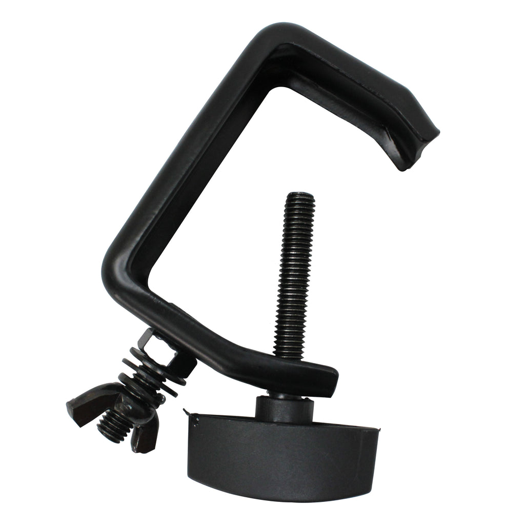 Light Duty Aluminum C Style M10 Clamp with Flat Thumbscrew for 2" Truss Tube Capacity 45 lbs Black Finish