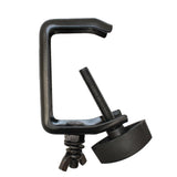Light Duty Aluminum C Style M10 Clamp with Flat Thumbscrew for 2" Truss Tube Capacity 45 lbs Black Finish