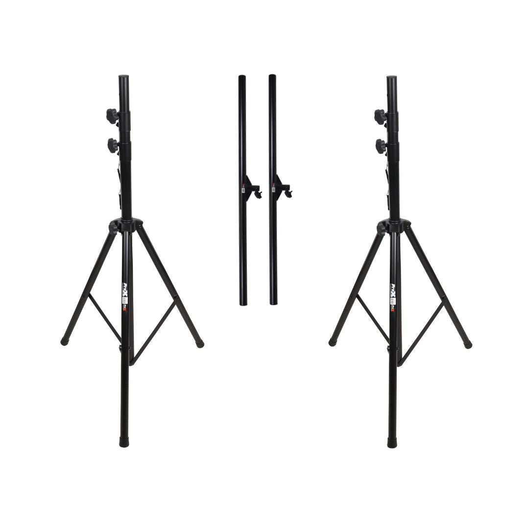 Set of (2) 10 Ft. DJ Stage Lighting Truss Stands System Includes (2) T-Adapters and (2) I-Beam Segments