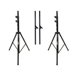 Set of (2) 10 Ft. DJ Stage Lighting Truss Stands System Includes (2) T-Adapters and (2) I-Beam Segments