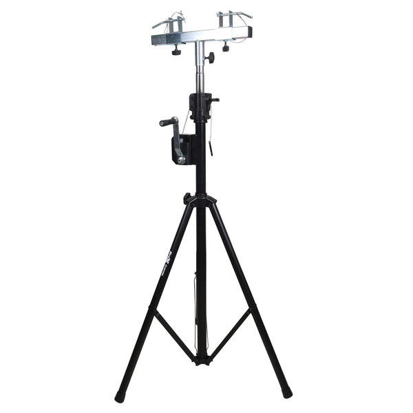 Set of (2) 8.5 Ft Crank Stands with T-Bars Supports Triangle Truss Segments for Stage and DJ Lighting