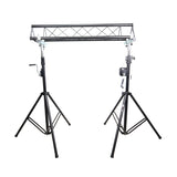 10-Feet Height Adjustable Portable Crank Lighting Stand System with included 2x T-Bars Triangle Truss for 5ft 10ft 15ft Width