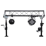 10-Feet Height Adjustable Portable Crank Lighting Stand System with included 2x T-Bars Triangle Truss for 5ft 10ft 15ft Width