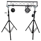 10-Feet Height Adjustable Portable Crank Lighting Stand System with included 2x T-Bars Triangle Truss for 5ft 10ft 15ft Width