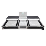 DJ Coffin Flight Case for (2) 1200 Style Turntables 10-inch 12-inch Mixers with Sliding Laptop Shelf and