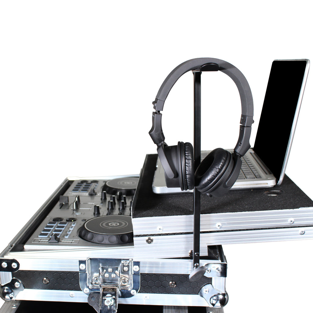 Headphone Pole Stand For Cases 12" Shaft with Rotating Hook