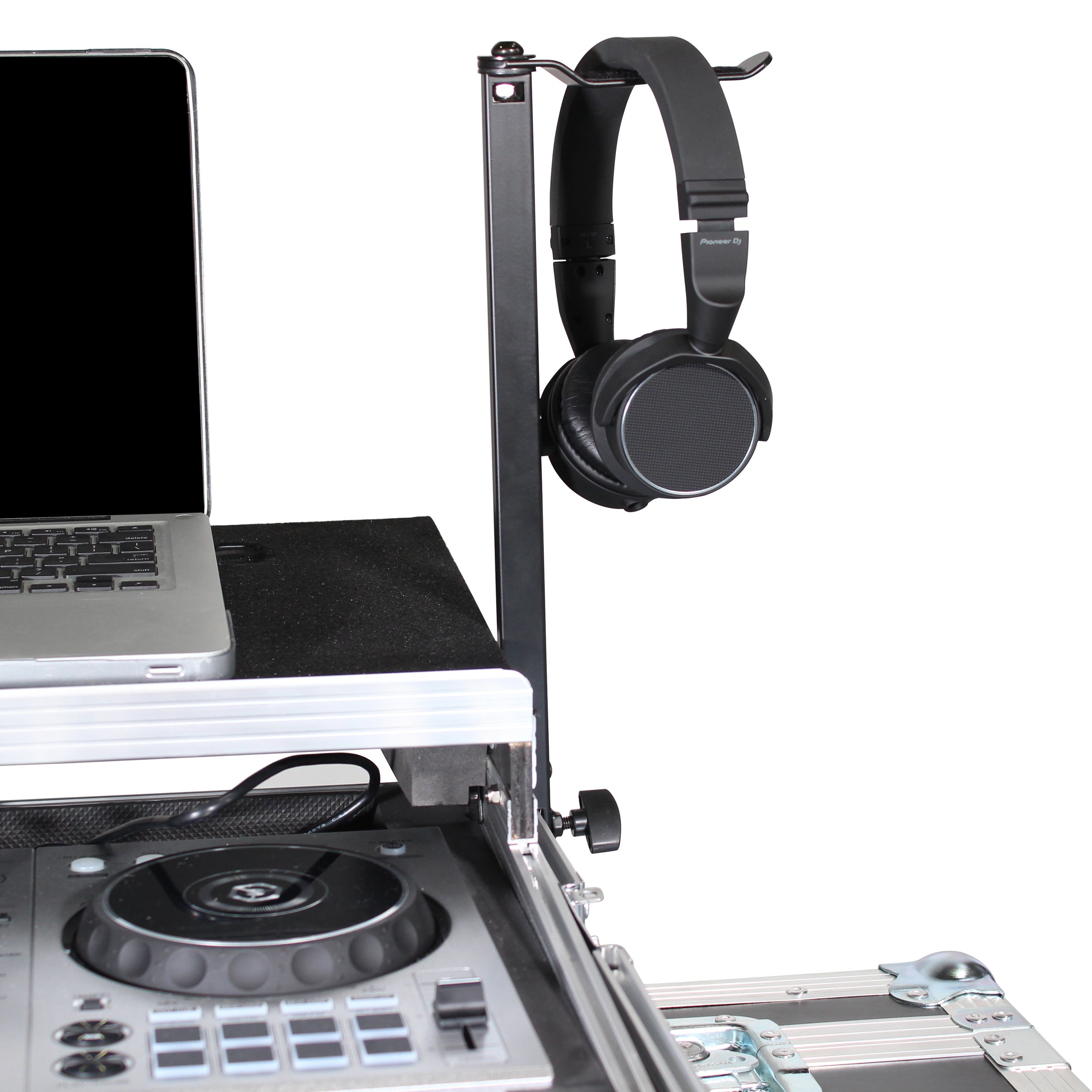 Headphone Pole Stand For Cases 12" Shaft with Rotating Hook