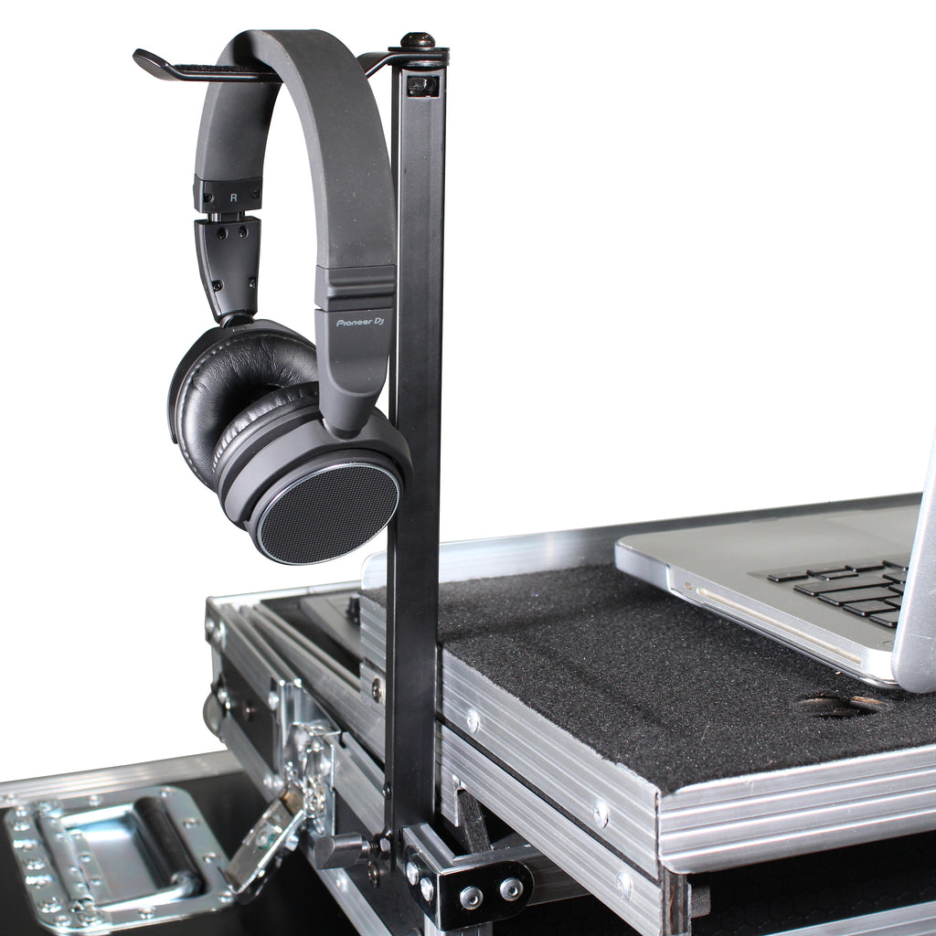 Headphone Pole Stand For Cases 12" Shaft with Rotating Hook