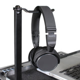 Headphone Pole Stand For Cases 12" Shaft with Rotating Hook