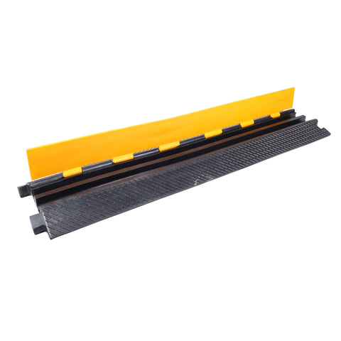 2-Channel Rubber Cable Protector Ramp Speed Bump Cover Indoor Outdoor – Supports up to 60 Tons