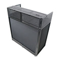 VISTA DJ Booth Facade Table Station with White and Black Scrim kit and Padded Travel Bag | Black Hardware