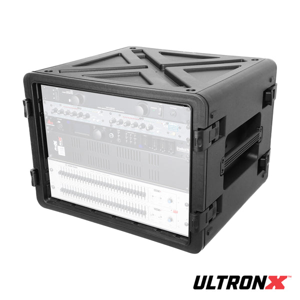 UltronX Watertight 8U Rack Space Molded Plastic Case - 18" Depth Front Rail to Rail