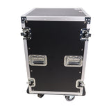 14U Vertical Amp Rack Mount Flight Case with Caster Wheels