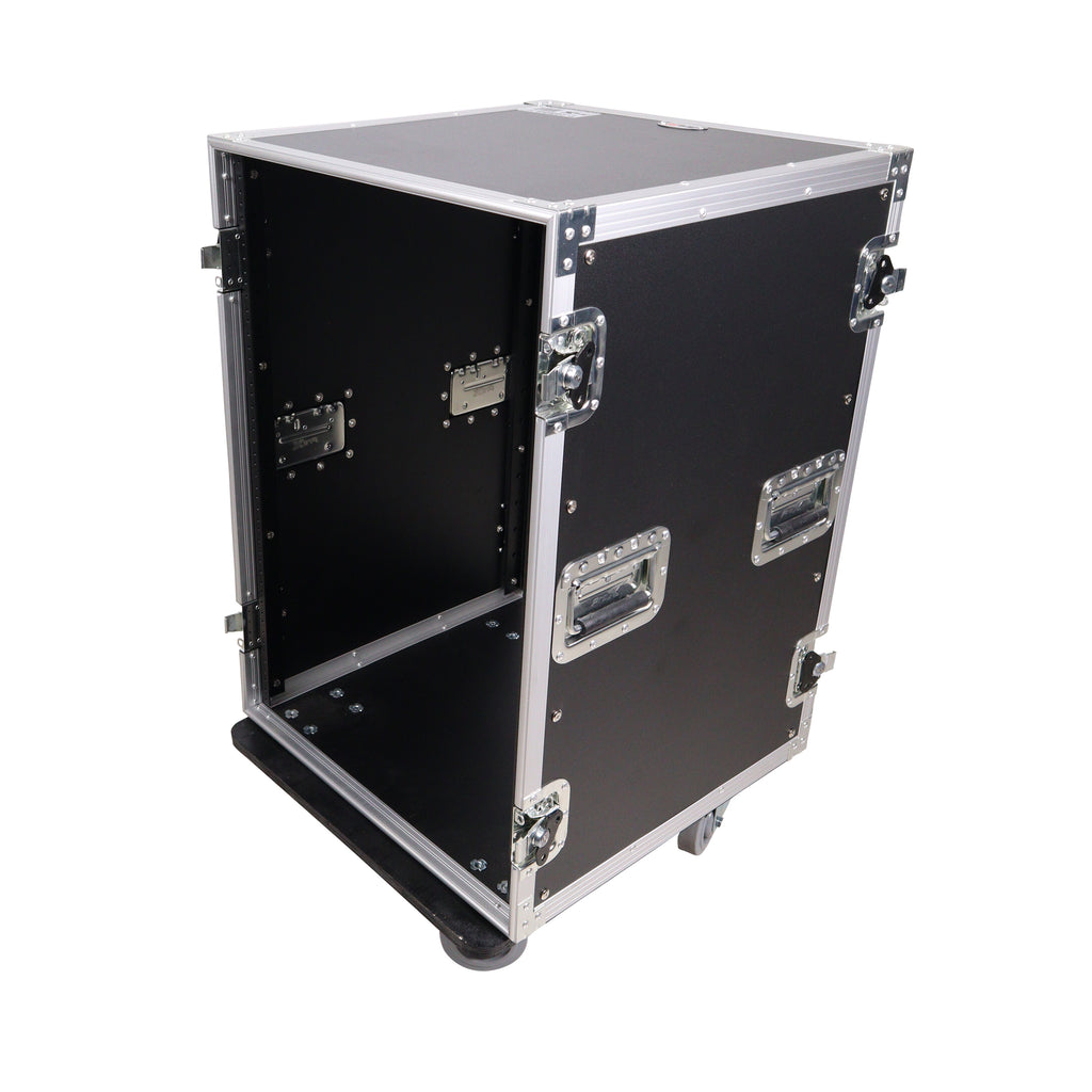 14U Vertical Amp Rack Mount Flight Case with Caster Wheels