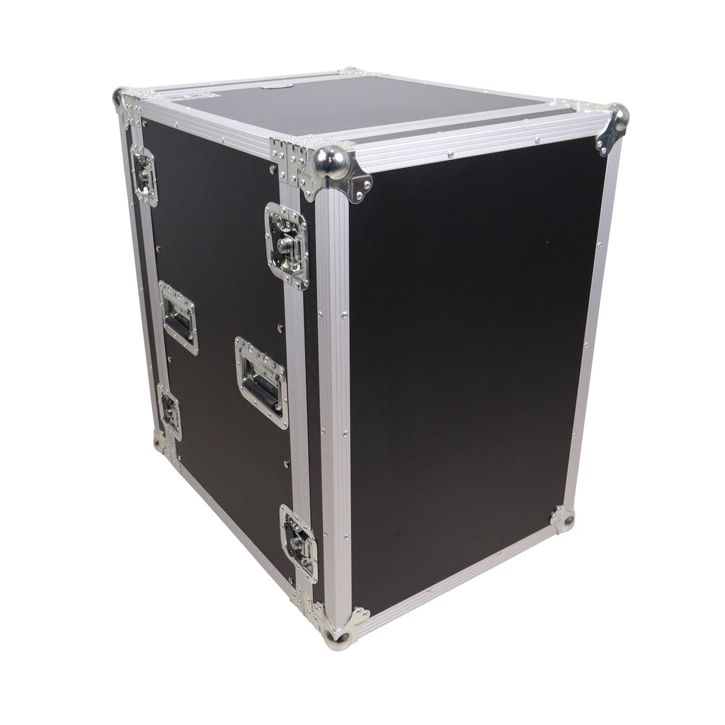 14U Vertical Amp Rack Mount Flight Case with Caster Wheels