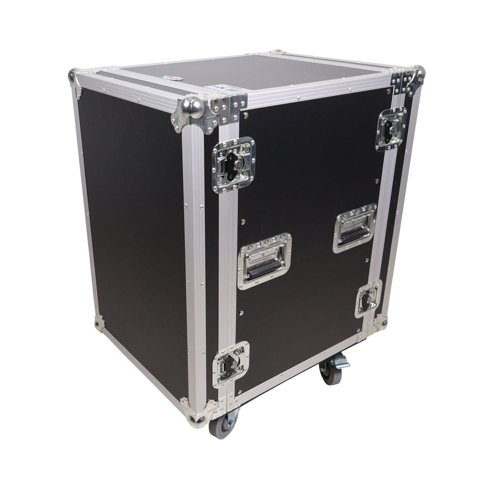 14U Vertical Amp Rack Mount Flight Case with Caster Wheels