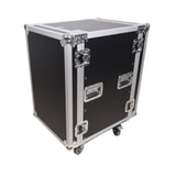 14U Vertical Amp Rack Mount Flight Case with Caster Wheels