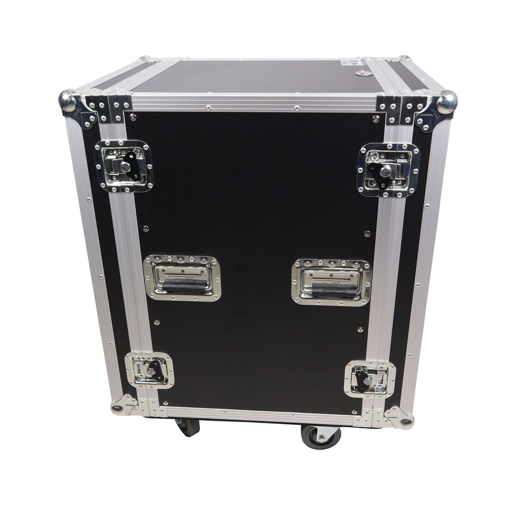 14U Vertical Amp Rack Mount Flight Case with Caster Wheels