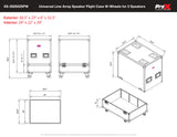 Universal ATA Single Line Array Sub Speaker Flight Case fits RCF SUB 8004-AS 9004-AS and similar size speakers 29x29x22 in.