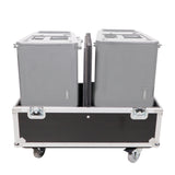 Universal Dual Speaker Flight Case Fits (2) QSC KLA12 LA112 EV ETX12P - 25x17x15 in.