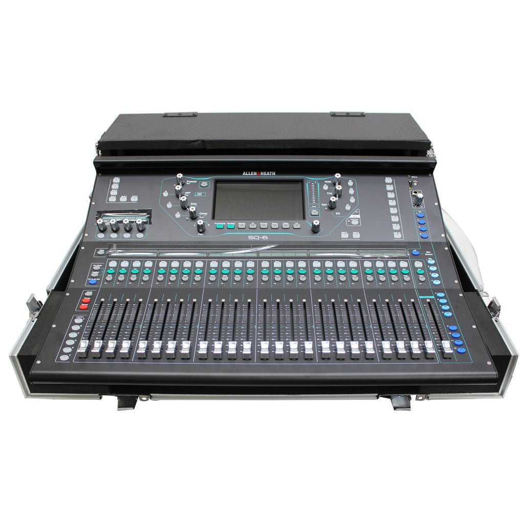 ATA Digital Audio Mixer Flight Case for Allen & Heath SQ5&SQ5;+ Console with Doghouse compartment and Caster wheels