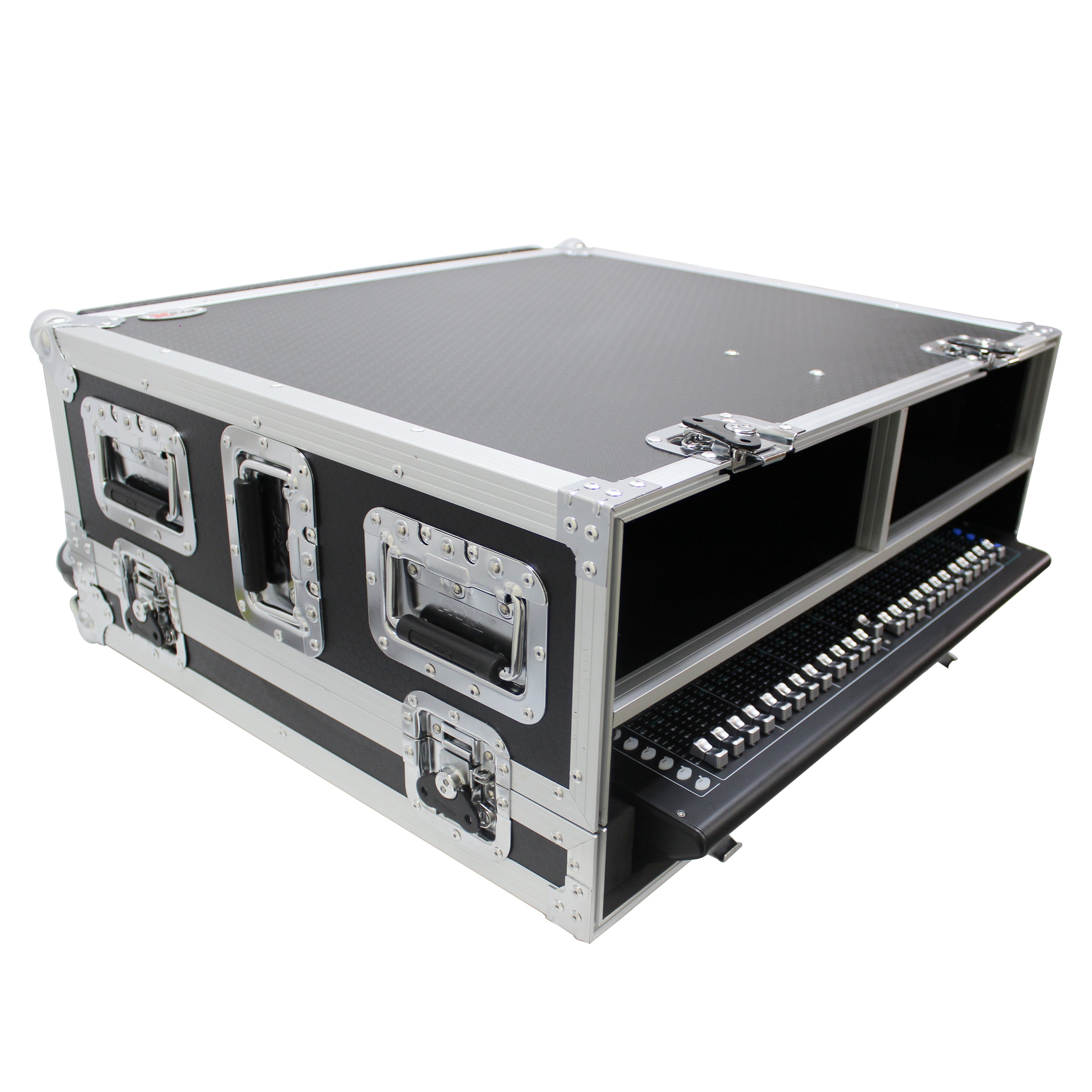 ATA Digital Audio Mixer Flight Case for Allen & Heath SQ7 Console with Doghouse compartment and Caster wheels