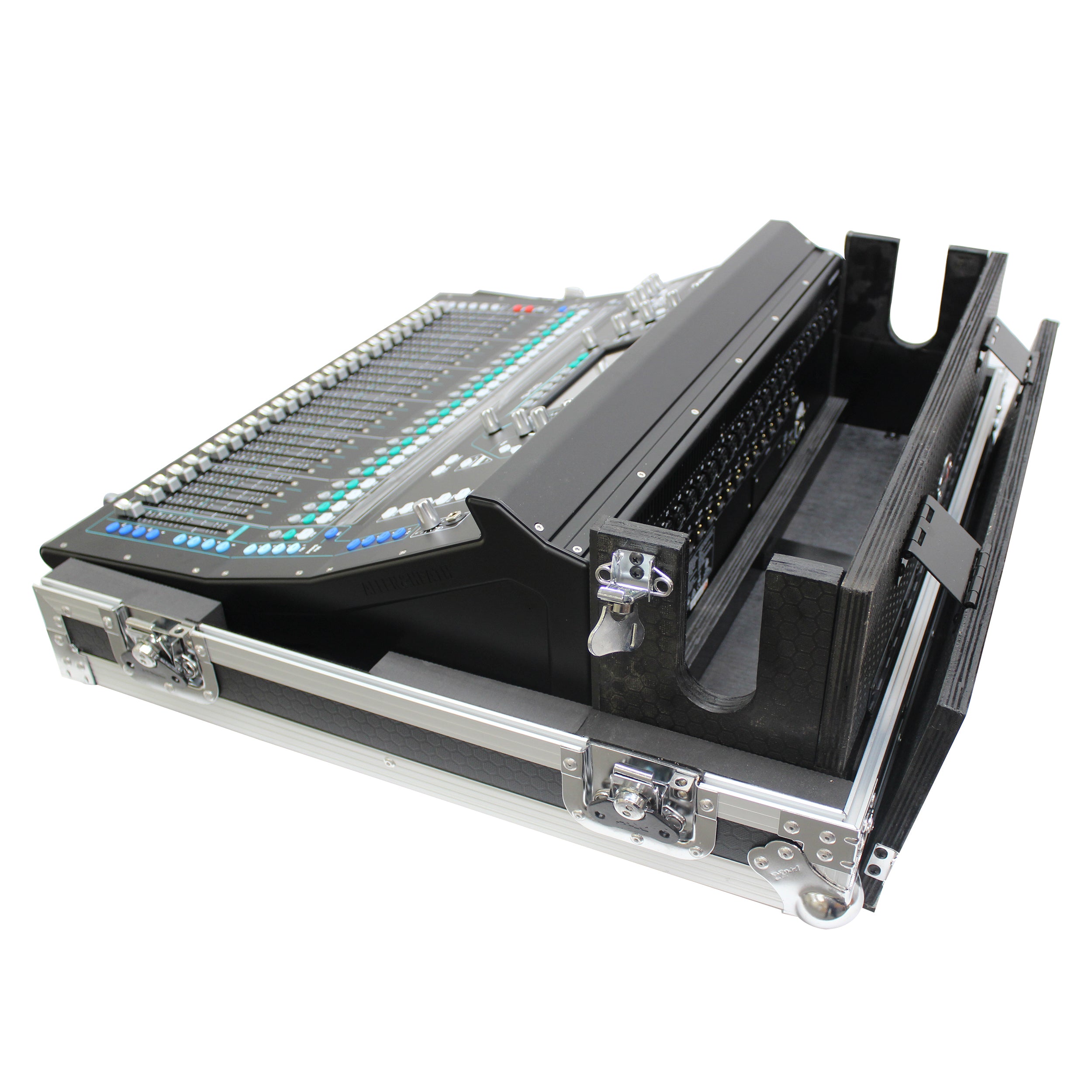 ATA Digital Audio Mixer Flight Case for Allen & Heath SQ6 Console with Doghouse compartment and Caster wheels