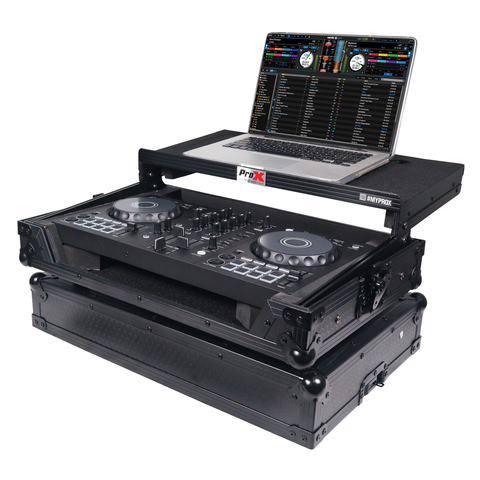 ATA Flight Road Case For Pioneer DDJ-FLX4 DDJ-SB3 DDJ-400 DJ Controller with Laptop Shelf - Black Finish