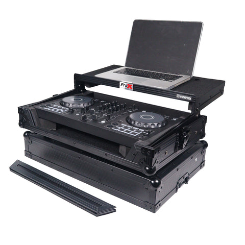 ATA Flight Road Case For Pioneer DDJ-FLX4 DDJ-SB3 DDJ-400 DJ Controller with Laptop Shelf - Black Finish