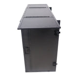 Transformer Flight Case Style Folding DJ Table and Workstation with Smooth Rolling Wheels Black Finish