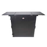 Transformer Flight Case Style Folding DJ Table and Workstation with Smooth Rolling Wheels Black Finish