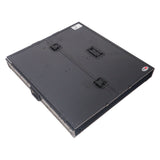 Transformer Flight Case Style Folding DJ Table and Workstation with Smooth Rolling Wheels Black Finish