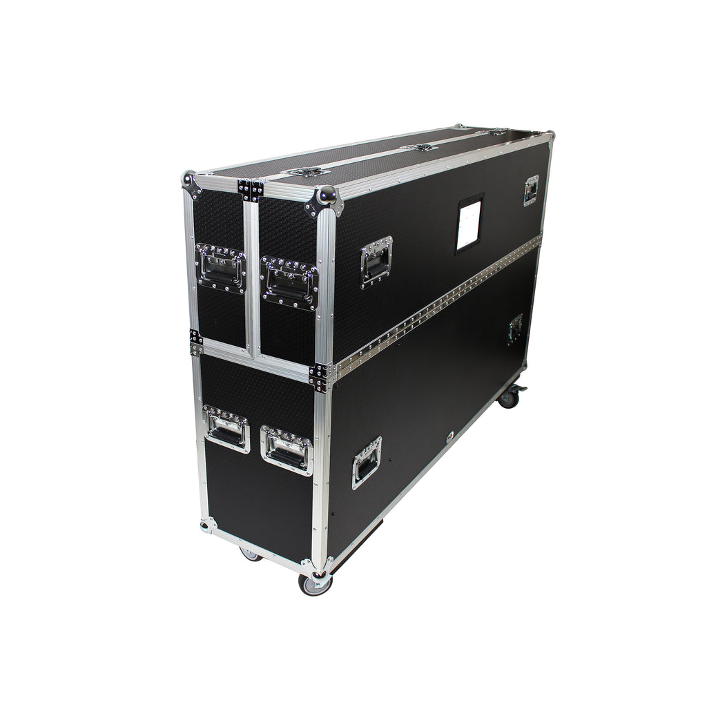 Universal Case For Flat Panel Monitor LED-LCD-Plasma TV Dual 70" to 85" Adjustable Flight Case W-4" Casters