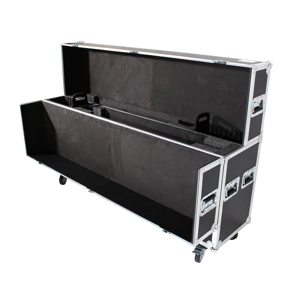 Universal Case For Flat Panel Monitor LED-LCD-Plasma TV Dual 70" to 85" Adjustable Flight Case W-4" Casters
